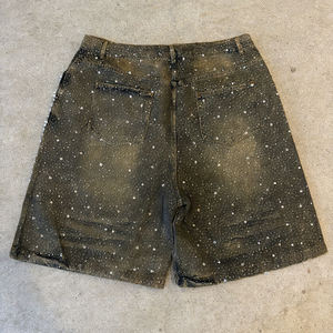 Shorts en jean surdimensionnés personnalisés pour hommes avec broderie, style streetwear déchiré, poches cargo - Tendance décontractée - Product Image 5