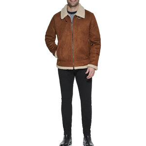 Chaqueta Bomber de Piel Sintética para Hombre con Forro de Borrego, Abrigo de Invierno Vintage de Aviador, Cálido, con Cierre de Cremallera y Ribetes - Product Image 6