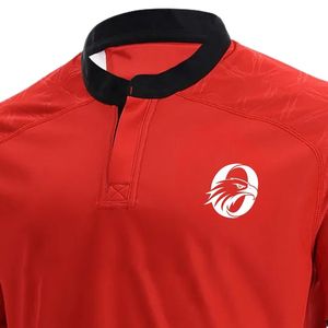 Maillot de rugby rouge à manches courtes pour homme – Tenue de sport d'équipe, uniforme de match, vêtements d'entraînement, équipement athlétique, vêtements de jeu en extérieur, performance - Product Image 4
