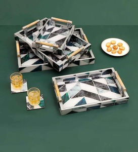 Premium MDF Serving Tray Stylish <b>Decorative</b> Tray for Home <b>Kitchen</b> Dining Coffee Table and Gifting Purpose Contemporary MDF Tray - Product Image 2