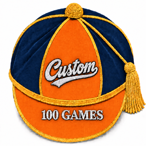 Casquette en velours brodée 3D personnalisée, 6 panneaux, avec pompon, bordeaux, noir, or, 100 jeux, unisexe, adulte, style anglais, sport - Product Image 3