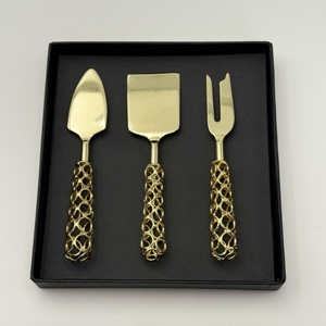 Premium Quality Stainless Steel Gold Plated <b>Cheese</b> <b>Set</b> With Resin Handle Cutting Tool Kitchenware Tableware <b>Cheese</b> Tools <b>Set</b> - Product Image 2
