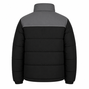 Chaqueta Acolchada Gruesa de Invierno para Hombre, Estilo Urbano, de Poliéster, con Cuello Alto, Bloques de Color, Logotipo Personalizado, Venta al Por Mayor - Product Image 3