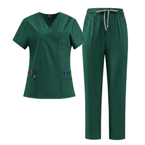 Women's Woven V-Neck Short-Sleeved <b>Scrub</b> Uniform Hospital Operating Room Nurse Doctor Workwear Washable Medical Overalls <b>Clothes</b> - Product Image 3