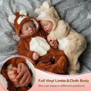 Poupées jumelles réalistes Babeside Noah de 20 pouces, bébés <span class=keywords><strong>reborn</strong></span>, petite fille, tête et membres en vinyle, corps en tissu, poupée articulée - Product Image 5