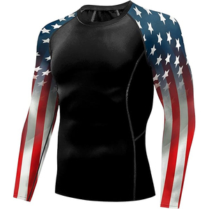 Custom Logo <b>Men</b> Long Sleeve Rash Guard <b>Compression</b> <b>Shirt</b> Graphic Print UV Protection Wholesale Bulk Supply - Product Image 3