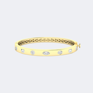 2.00CTW Mixed Cut Diamond Station <b>Bangle</b> <b>Bracelet</b> - Product Image 3