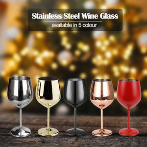Bold Blossom Premium Insulated Unbreakable Stainless Steel <b>Wine</b> Glass Customized Color for <b>Goblet</b> 300ml Modern Design - Product Image 5