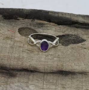Bague en améthyste véritable pour femme, bijou artisanal, argent sterling 925, pierre violette élégante - Product Image 3