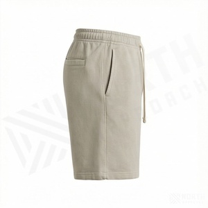 Pantalones Cortos de Felpa con Logotipo Personalizado para Hombre, Transpirables, de Poliéster/Algodón, Cintura Media, Estilo Casual Urbano, Aspecto Vintage, Secado Rápido, Diseño Liso - Product Image 3