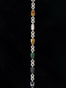 Collier de luxe en argent 925 avec pendentif en moissanite, breloques numérotées, taille brillant rond, serti à griffes, pour usage quotidien, pour homme - Product Image 3