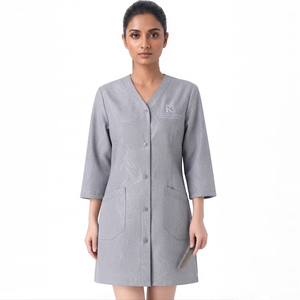 Vestes à manches longues pour femmes, vestes de barbier à col en V, vestes de barbier personnalisées avec logo, vestes de coiffeur - Product Image 6