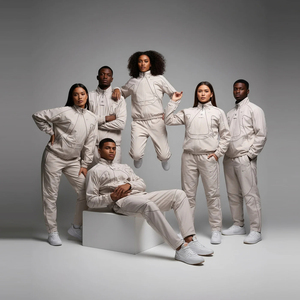 Ensemble 2 pièces coupe-vent en polyester réfléchissant à capuche, vêtements de sport amples avec logo animal imprimé sur le devant, séchage rapide - Vente en gros - Product Image 2