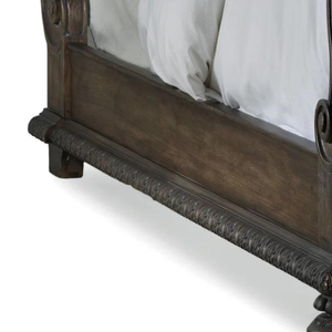 Lit en bois de style luxueux, taille king, style classique, meubles de chambre à coucher pour l'ameublement de la maison et la décoration de la villa - Product Image 4