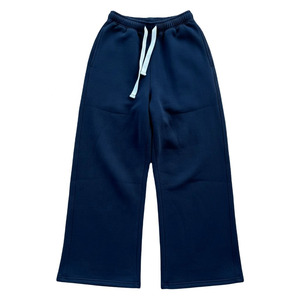 Pantalon décontracté pour homme à jambes larges, taille élastique, cordon de serrage, poches latérales, 100% coton respirant, jogging tricoté pour l'automne - Product Image 4