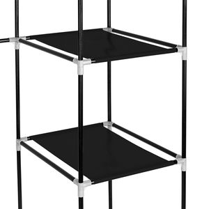 Armadio Portatile in Plastica Nera da 67 Pollici, Pieghevole e Facile da Montare, con Asta Appendiabiti e Tessuto Non Tessuto - Product Image 6