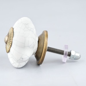 Boutons en céramique effet craquelé blanc, design industriel polyvalent pour tiroirs, armoires, cuisines, commodes, chambres, salles de bain, extérieur et villas - Product Image 2