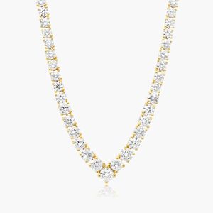 Collar de cadena tipo tenis de plata 925 con diamantes de moissanita, el más vendido, con incrustaciones premium, disponible a precio con descuento - Product Image 2