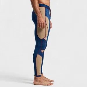 Amkoor Men's Custom Color Full Length <b>Compression</b> <b>Leggings</b> Solid Spandex Nylon Elastic Waist Digital Printing Sport Tights - Product Image 3