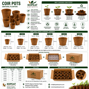 Macetas Biodegradables de Fibra de Coco, Macetas Orgánicas de Fibra de Coco para Plántulas, Viveros y Jardinería - Product Image 6