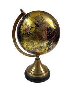 Globe terrestre rotatif en aluminium fait main avec support, design Art Déco, pour la maison, le bureau, cadeau pour enfants et adultes - Product Image 5