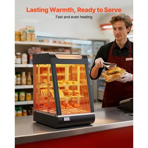 Scaldavivande Commerciale da 800W con Luci LED e Ripiani Regolabili (Controllo Manuale della Temperatura a 3 Livelli) - Product Image 2