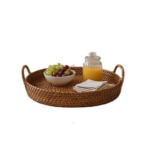Plateau de service décoratif en rotin de style moderne pour restaurant, hôtel, service alimentaire, paniers de rangement Ramadan à prix de gros - Product Image 4