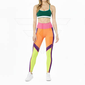 Ensemble de yoga pour femme avec blocs de couleur personnalisés, coussinets de poitrine amovibles, bretelles réglables, tenue de sport, fitness, course à pied, vêtements de sport, yoga - Product Image 4