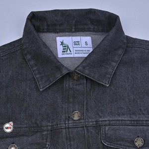 Chaqueta vaquera corta de alta calidad para mujer, color liso, cuello vuelto, manga larga, dobladillo deshilachado, abrigo informal de otoño a la moda - Product Image 5
