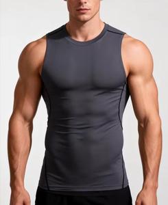 <b>Men's</b> <b>Red</b> Sleeveless Tank <b>Top</b> O-Neck Striped Sporty Breathable Casual Washed Quick Dry Knitted Polyester/Cotton Muscle Fit - Product Image 3