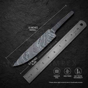 ชุดใบมีดเปล่าสำหรับทำมีด EDC แบบฟิกซ์เบลด ทำจากเหล็ก 1095 ตีขึ้นรูปด้วยมือ ขัดเงาอย่างดี แบบฟูลแทง สำหรับงาน OEM ใช้สำหรับแล่หนัง ล่าสัตว์ และติดคลิป - Product Image 4