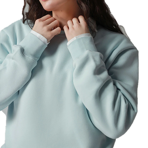 ชุดวอร์มผ้าฟลีซสำหรับผู้หญิงสไตล์นักศึกษาหญิง ฤดูหนาว แบบยืดได้ 2 ชิ้น ชุดลำลองใส่สบายๆ ขายส่ง รับผลิตตามแบบ OEM ออกแบบเองได้ - Product Image 3