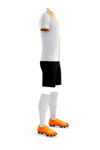 Camiseta de Fútbol de Manga Corta para Hombre, Degradado Blanco y Naranja, Cuello en V, Poliéster que Absorbe la Humedad, Ropa Deportiva para Todas las Temporadas - Product Image 3