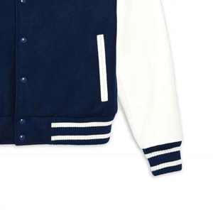 Factory Custom Womens Wool Blend Varsity <b>Jacket</b> White Faux <b>Leather</b> Sleeve Letter Embroidery Chenille Streetwear Letterman <b>Jacket</b> - Product Image 5