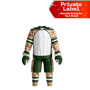 Tenue de hockey sur glace personnalisée en twill patchwork, ensemble de maillots de hockey sur glace en maille respirante entièrement sublimée - Product Image 1