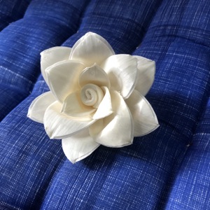 Wholesale Premium White Essential Oil Artificial Decorative Sola Wood Flower Handmade Thailand White Camellia Sola Flower 8cm - Product Image 3