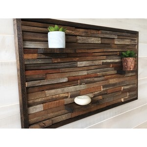Panneaux muraux rectangulaires en teck brun faits à la main 24x36 pouces Décoration rustique style ferme pour la maison Rentrée scolaire Vente en gros - Product Image 2