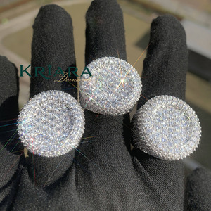 Anillo Unisex de Plata 925 Chapado en Oro de 18K con Diamante Cultivado en Laboratorio, Corte Brillante Redondo, Joyería de Lujo para Fiestas - Product Image 2