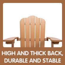 Sedia Adirondack TALE Resistente alle Intemperie, Arredo da Esterno in Legno Verniciato e Plastica con Seduta e Portabicchieri - Product Image 4