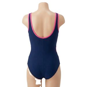 Maillot de bain une pièce pour femmes, couleur rose marine, coupe ajustée - Product Image 3