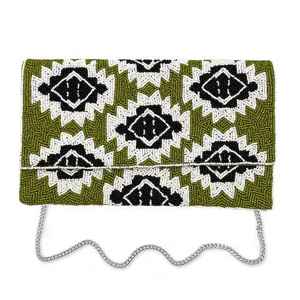 Sac coloré indien fait main perlé, artisanat ethnique de luxe, poignée baguette en perles de verre, durable, style tendance, accessoires de bijouterie décontractés - Product Image 1