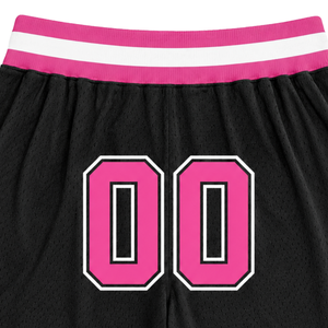 Shorts de basket-ball en maille sublimée noir et rose pour hommes, vêtements de sport légers en polyester, shorts de match d'équipe, vêtements d'entraînement de compétition - Product Image 6