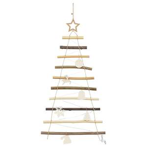 Sapin de Noël en bois de frêne naturel avec 30 LED, 35,43 pouces, lumières festives solides pour les fêtes - Product Image 5
