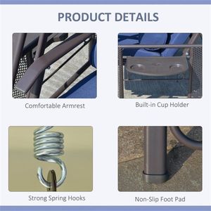 Outdoor Patio <b>Swing</b> <b>Chair</b> with 2 Seats Prohibited by for WalMart (Swiship Ship) - Product Image 2