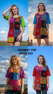 Indian Bohemian Stylish Nepali Knitted Hosiery Short Tank <b>Tops</b> for Women with Ribbons Customized Colors & Anti-shrink Design - Product Image 3