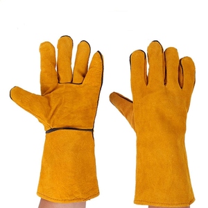Gants de soudage en cuir de vachette de qualité supérieure certifiés CE, résistants aux perforations et à l'abrasion, pour travaux lourds - Product Image 1