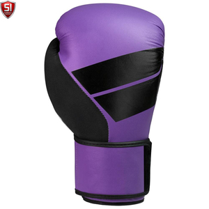 Ensemble de boxe SUMROOS SI, gants noirs et violets en cuir, sangle de poignet réglable, équipement d'entraînement durable, protecteur et confortable - Product Image 3