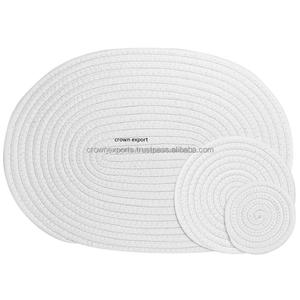 Cuerda de papel de algodón natural de último diseño al por mayor, colocación de bambú de ratán tejido a mano para boda y decoración del hogar - Product Image 3