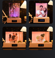 Nouvelle boîte à musique en cristal de quartz transparent avec photo personnalisée, cadeau de mariage, souvenir de vacances, veilleuse, album, ornement, bouton Bluetooth