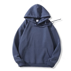 Men's Lavender Embroidered French Terry Fleece Hooded Sweatshirt Boxy Fit Solid Color Casual Winter Wear Knitted Pocket Design - Product Image 4